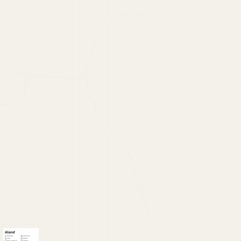 Aland Map PDF — Printable Street Map Poster with House Numbers