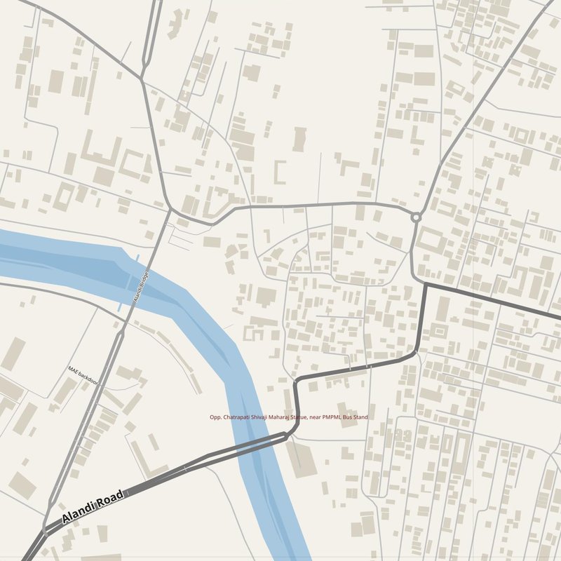 Alandi street map with house numbers — printable address map PDF, India