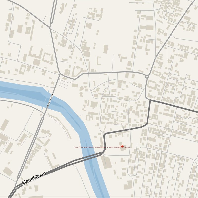 Alandi map with house numbers, hospitals, police and fire stations — printable PDF, India