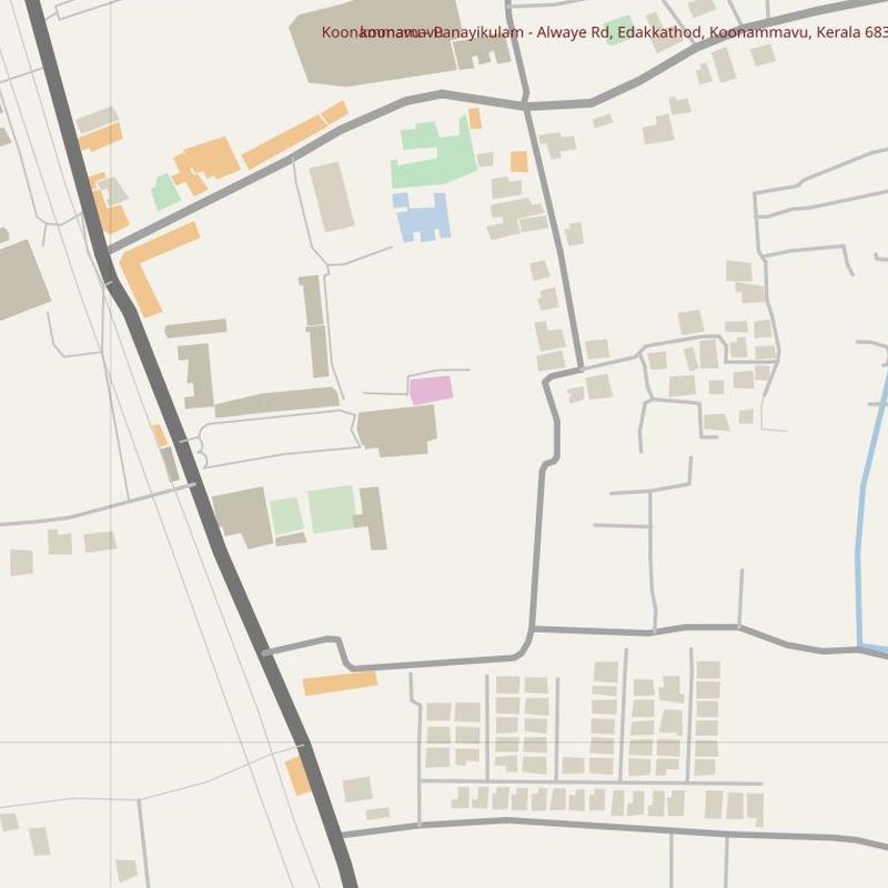 Alangad street map with house numbers — printable address map PDF, India