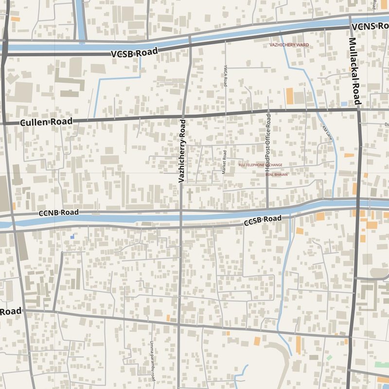 Alappuzha street map with house numbers — printable address map PDF, India