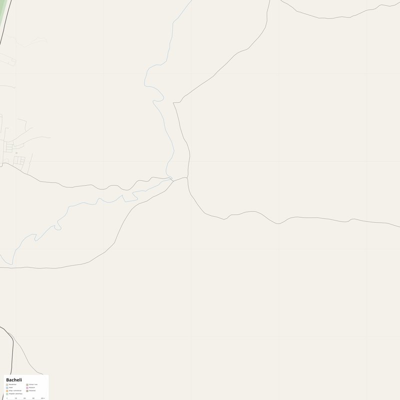 Bacheli Map PDF — Printable Street Map Poster with House Numbers
