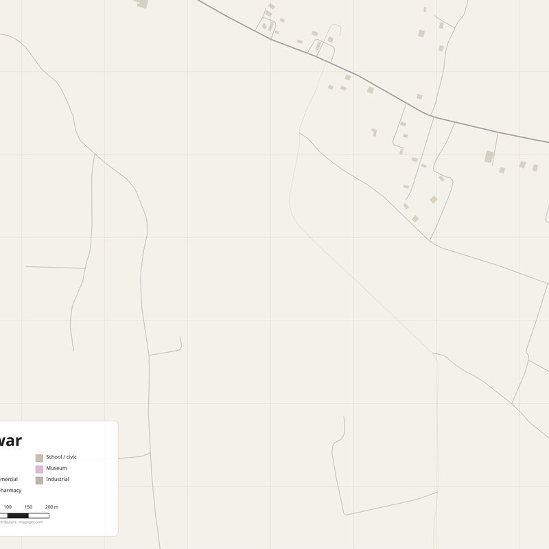 Beāwar Map PDF — Printable Street Map Poster with House Numbers