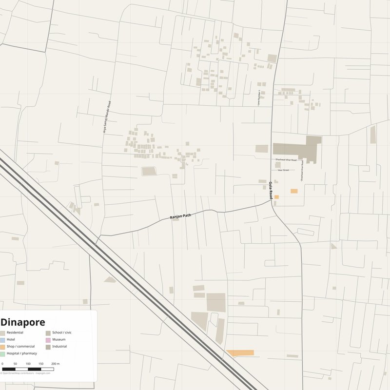 Dinapore Map PDF — Printable Street Map Poster with House Numbers