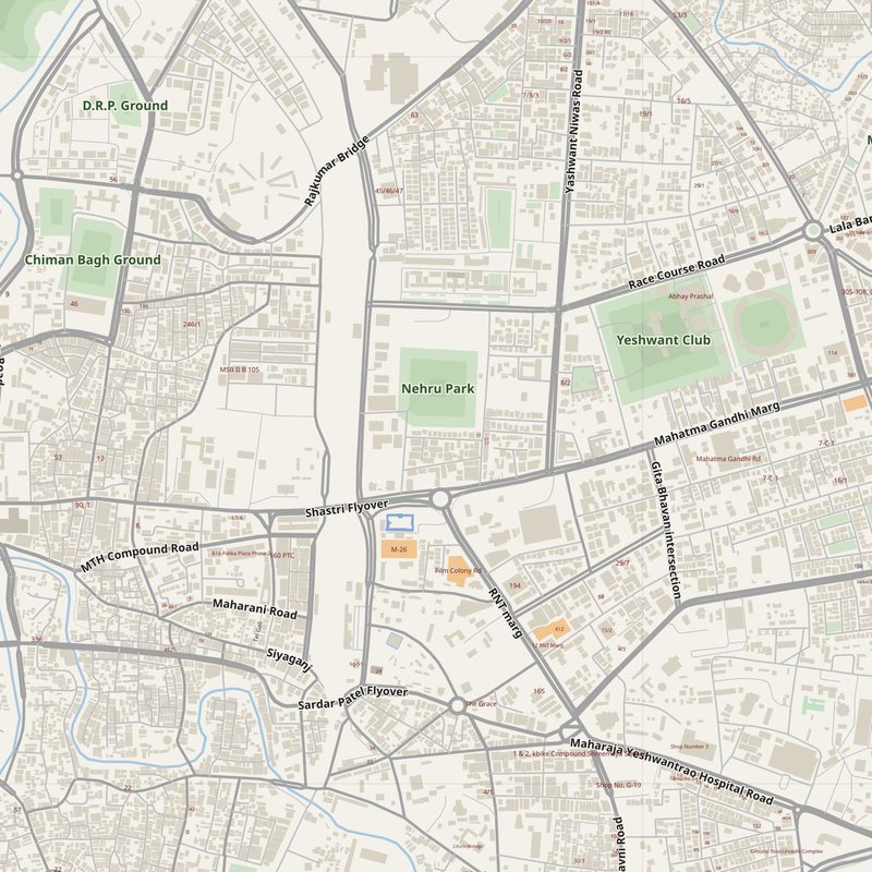 Indore street map with house numbers — printable address map PDF, India