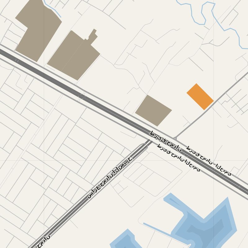 Abū al-Kahṣīb map with house numbers, hospitals, police and fire stations — printable PDF, Iraq
