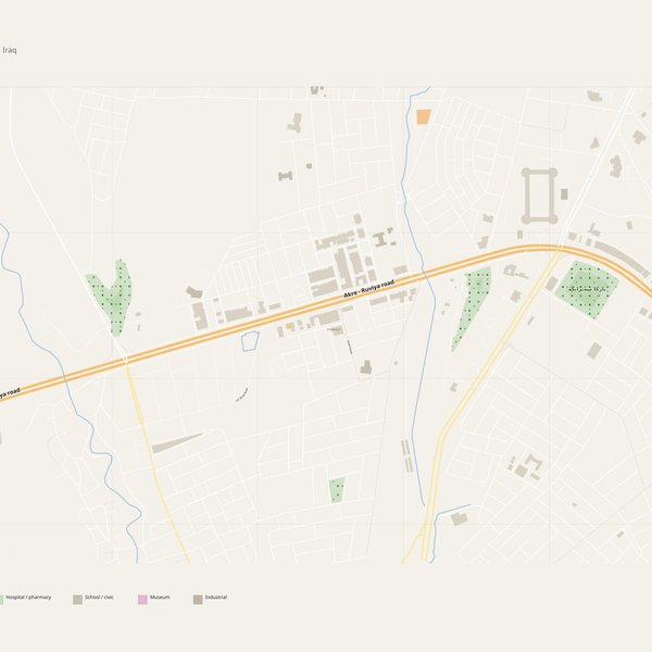 'Ākra street map with house numbers — printable address map PDF, Iraq