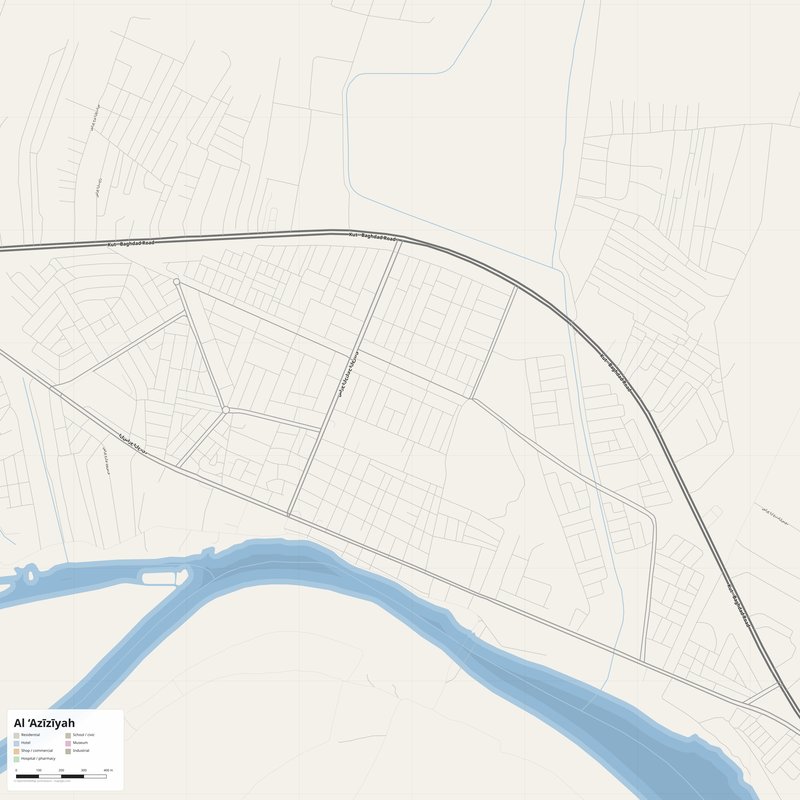 Al ‘Azīzīyah Map PDF — Printable Street Map Poster with House Numbers
