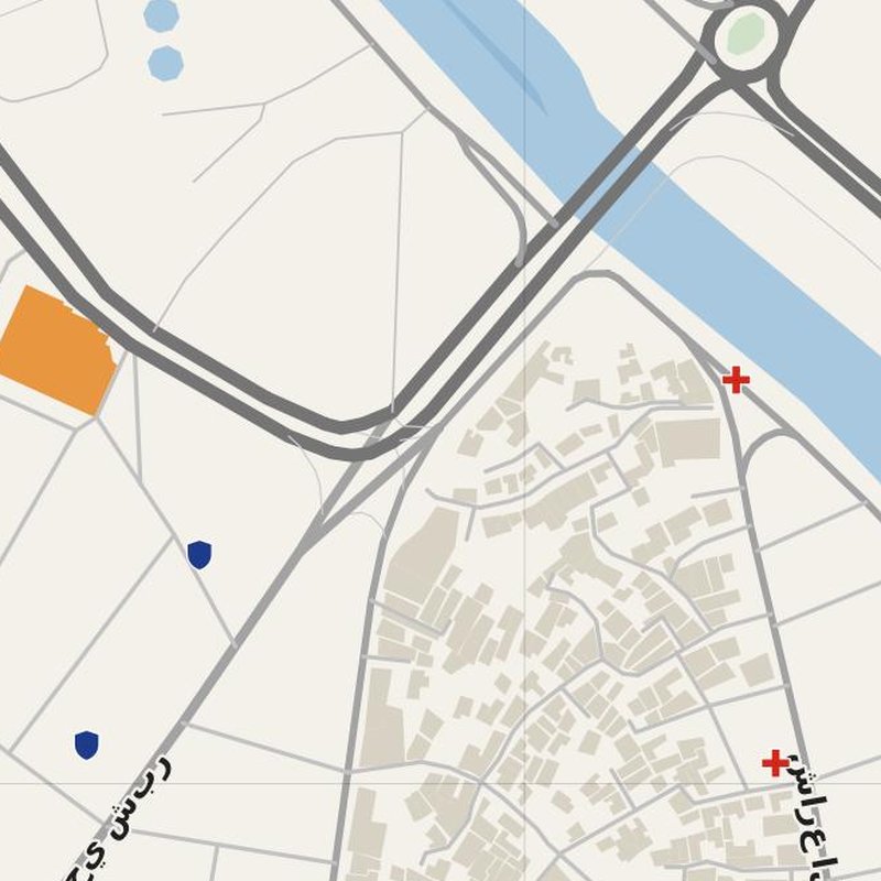 Al Maḩāwīl map with house numbers, hospitals, police and fire stations — printable PDF, Iraq
