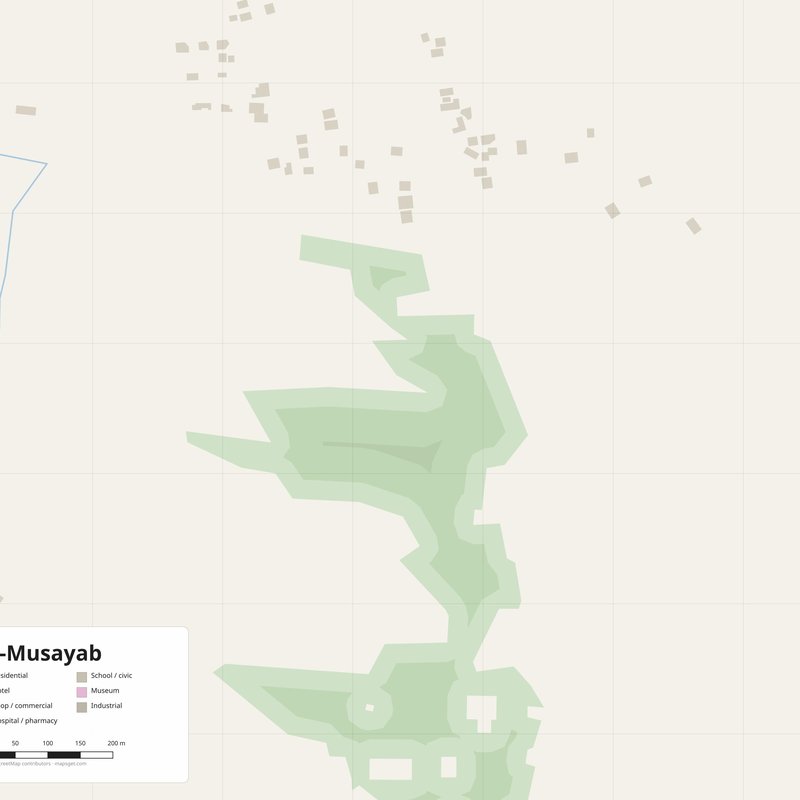 Al-Musayab Map PDF — Printable Street Map Poster with House Numbers