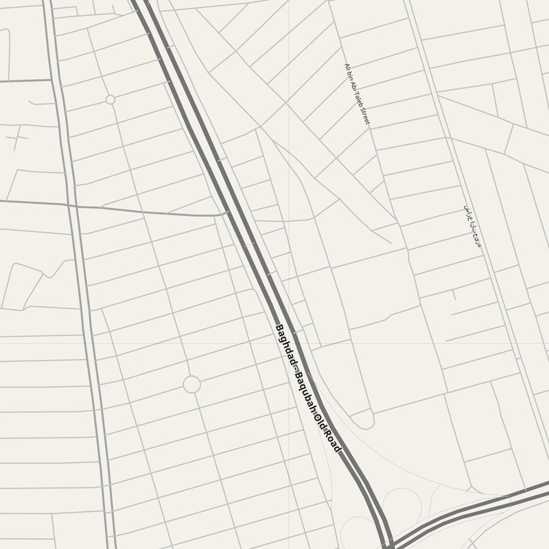 Baqubah street map with house numbers — printable address map PDF, Iraq