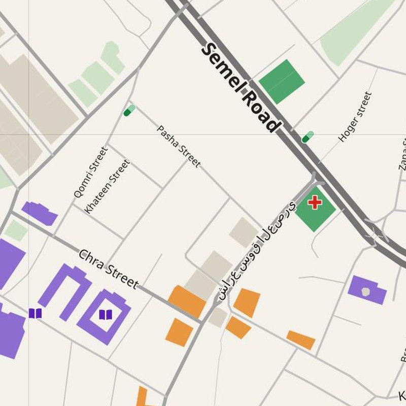 Simele map with house numbers, hospitals, police and fire stations — printable PDF, Iraq
