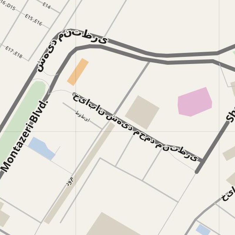 Abadan street map with house numbers — printable address map PDF, Iran