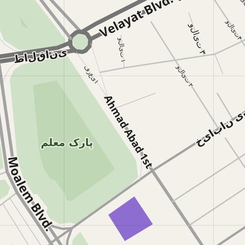 Abadan map with house numbers, hospitals, police and fire stations — printable PDF, Iran