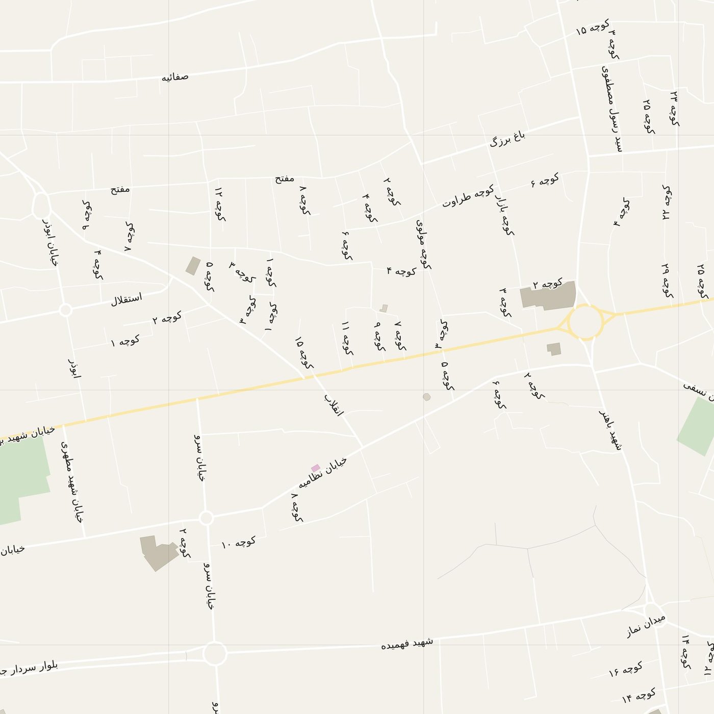 Free city map of Abarkūh, Iran