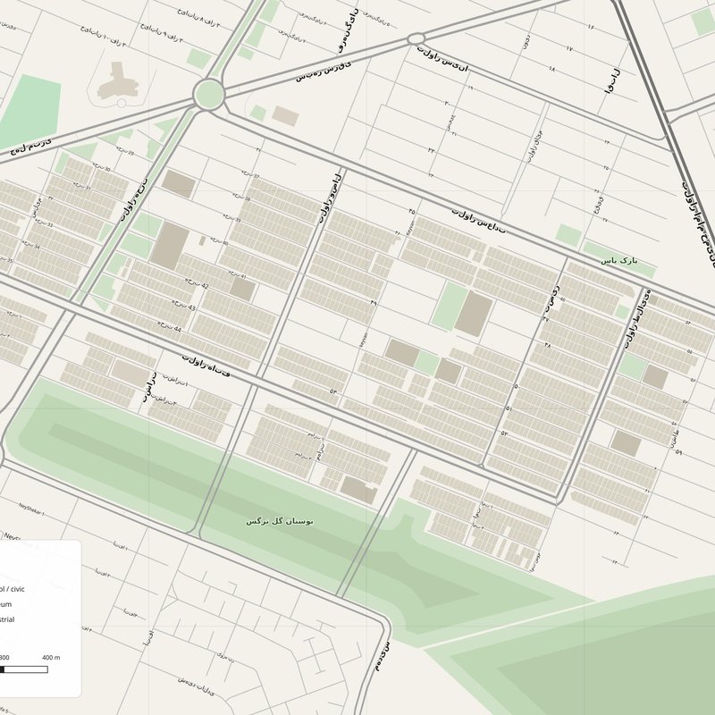 Ahvaz Map PDF — Printable Street Map Poster with House Numbers