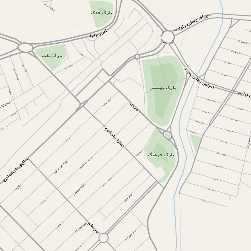 Aznā street map with house numbers — printable address map PDF, Iran