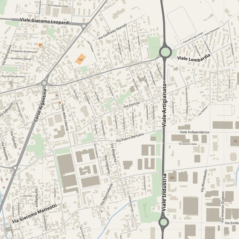 Abbiategrasso street map with house numbers — printable address map PDF, Italy
