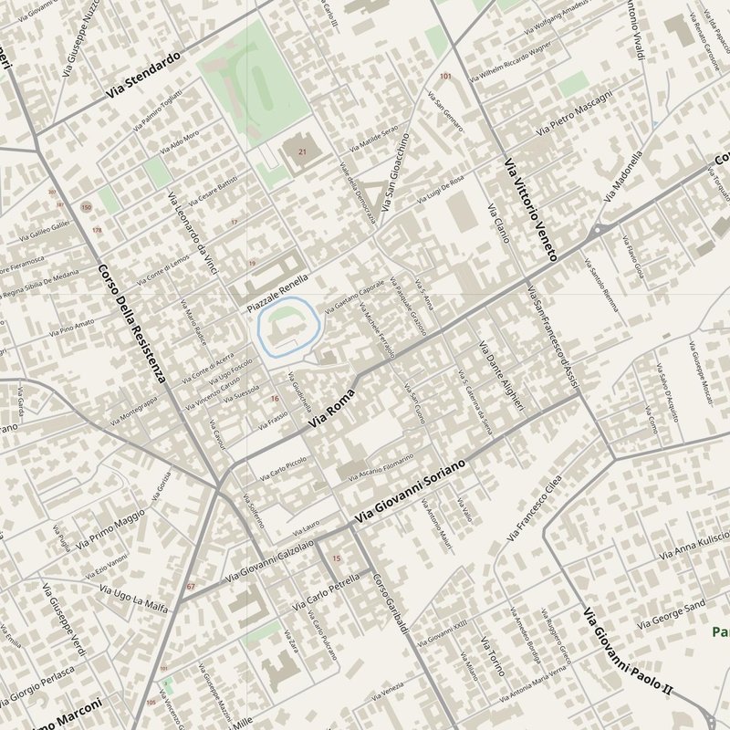 Acerra street map with house numbers — printable address map PDF, Italy