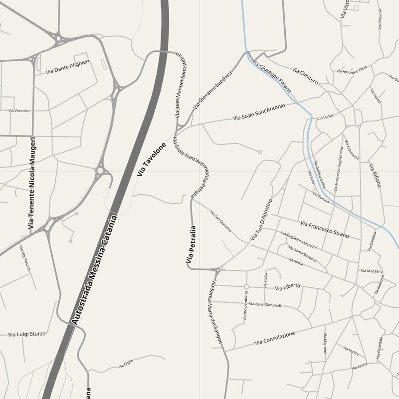 Aci Catena street map with house numbers — printable address map PDF, Italy