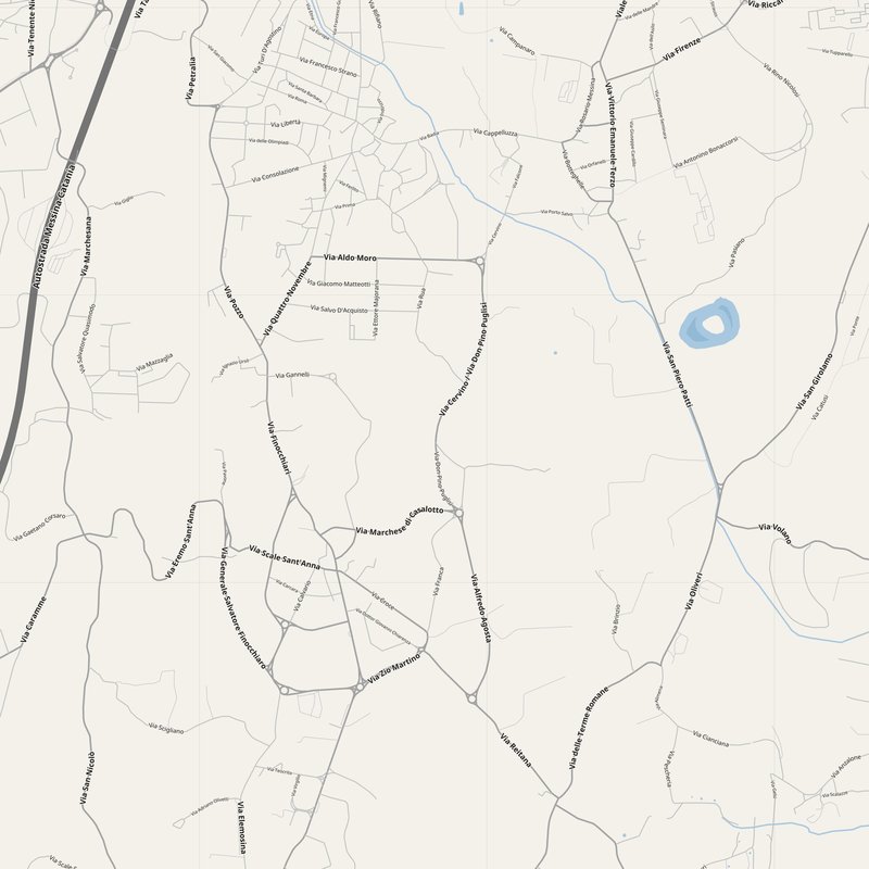 Aci Catena Map PDF — Printable Street Map Poster with House Numbers
