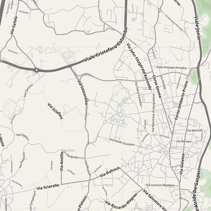 Acireale street map with house numbers — printable address map PDF, Italy