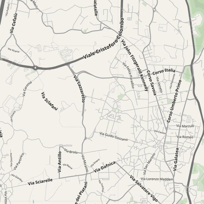 Acireale map with house numbers, hospitals, police and fire stations — printable PDF, Italy