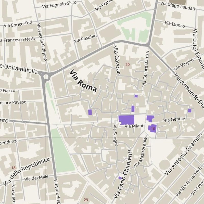 Acquaviva delle Fonti map with house numbers, hospitals, police and fire stations — printable PDF, Italy