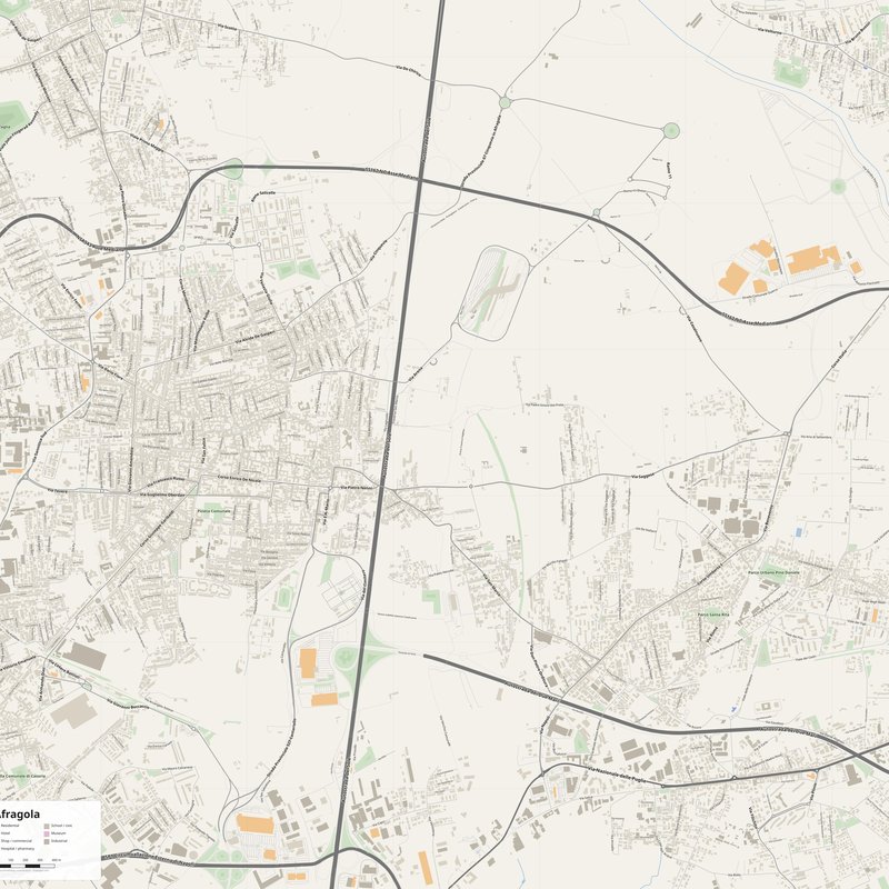 Afragola Map PDF — Printable Street Map Poster with House Numbers