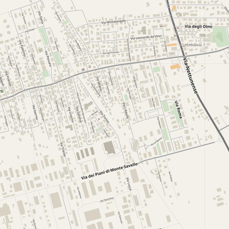 Albano Laziale street map with house numbers — printable address map PDF, Italy