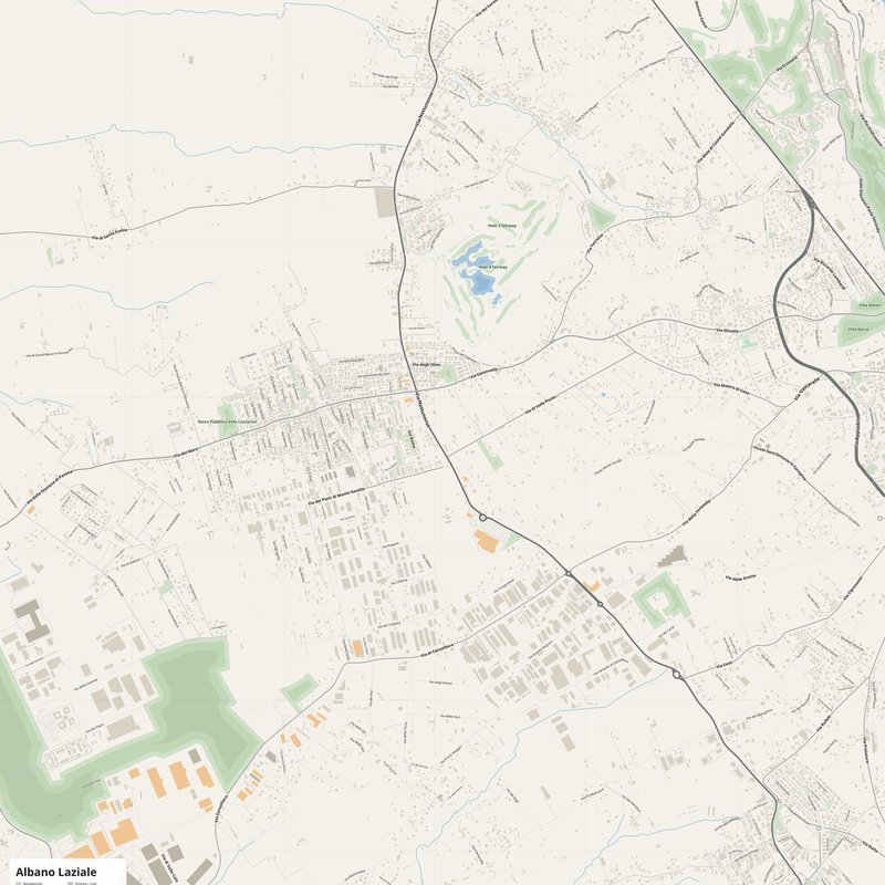 Albano Laziale Map PDF — Printable Street Map Poster with House Numbers
