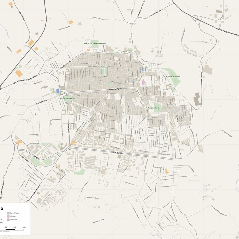 Mappa di Alcamo PDF — pianta stradale stampabile con numeri civici