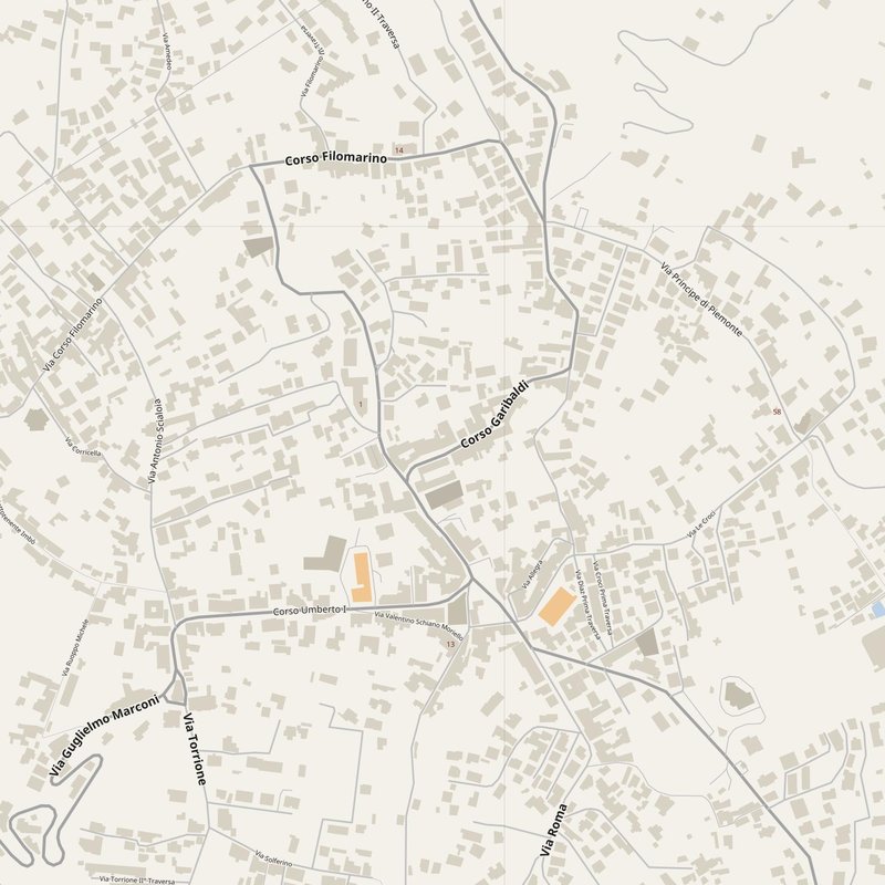 Bacoli street map with house numbers — printable address map PDF, Italy