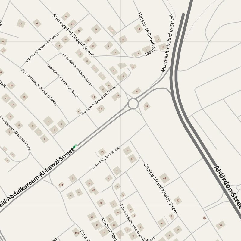 Al Jubayhah map with house numbers, hospitals, police and fire stations — printable PDF, Jordan