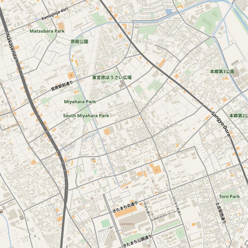 Ageo street map with house numbers — printable address map PDF, Japan