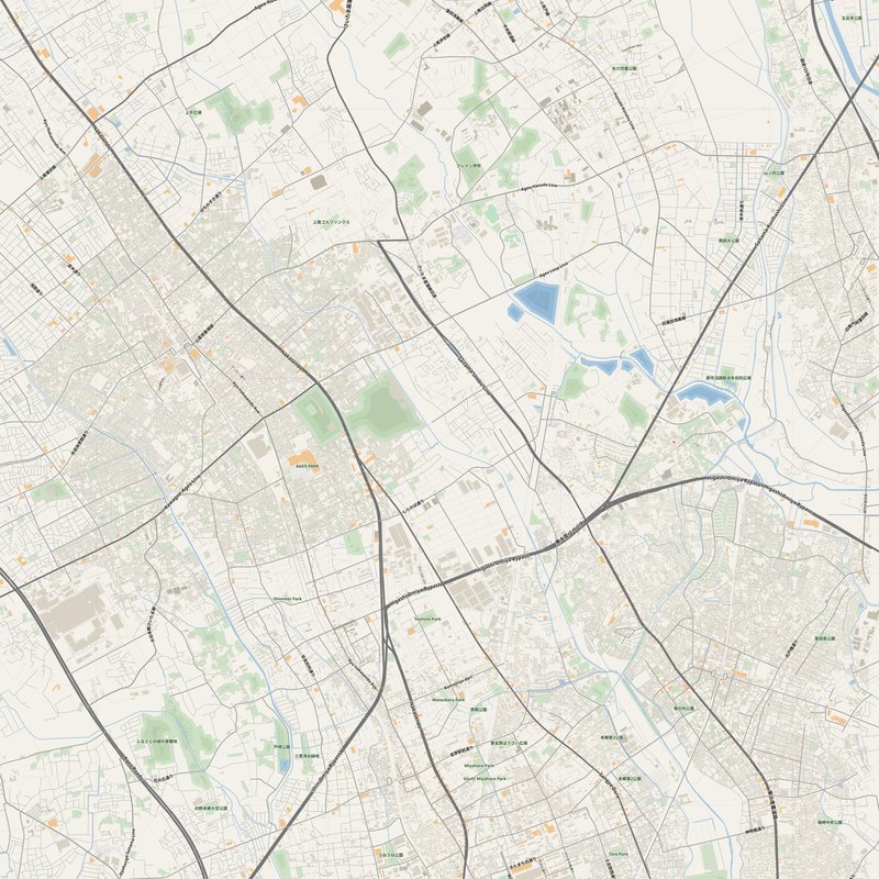 Ageo Map PDF — Printable Street Map Poster with House Numbers