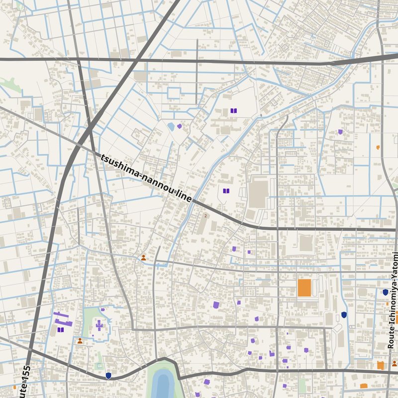 番地・病院・警察・消防署入り Aisai 地図 — 印刷用PDF、日本