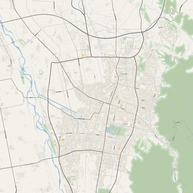 Aizu-Wakamatsu Map PDF — Printable Street Map Poster with House Numbers