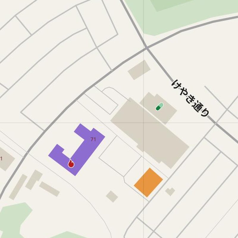 Ajiki map with house numbers, hospitals, police and fire stations — printable PDF, Japan