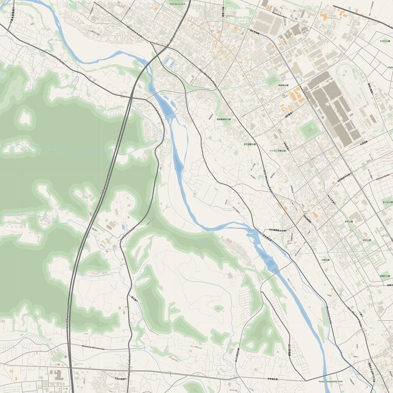 Akiruno Map PDF — Printable Street Map Poster with House Numbers