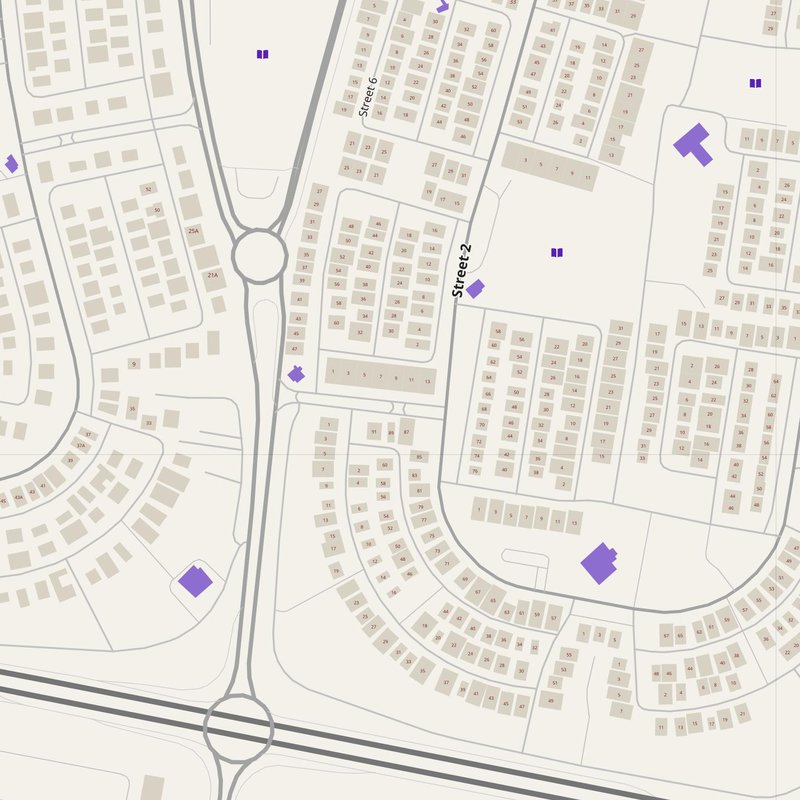 Al Aḩmadī map with house numbers, hospitals, police and fire stations — printable PDF, Kuwait
