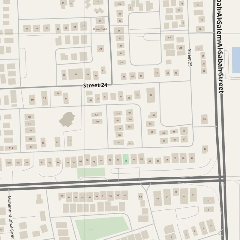 Al Faḩāḩīl street map with house numbers — printable address map PDF, Kuwait