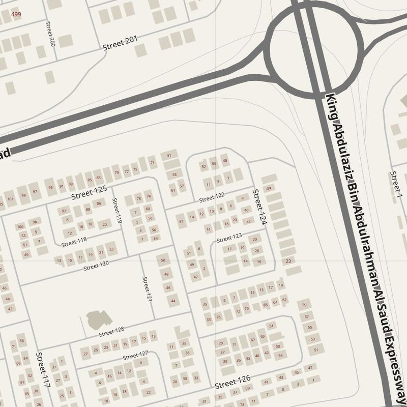 Al Finţās street map with house numbers — printable address map PDF, Kuwait