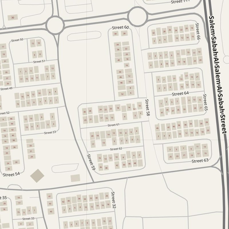 Al Manqaf street map with house numbers — printable address map PDF, Kuwait