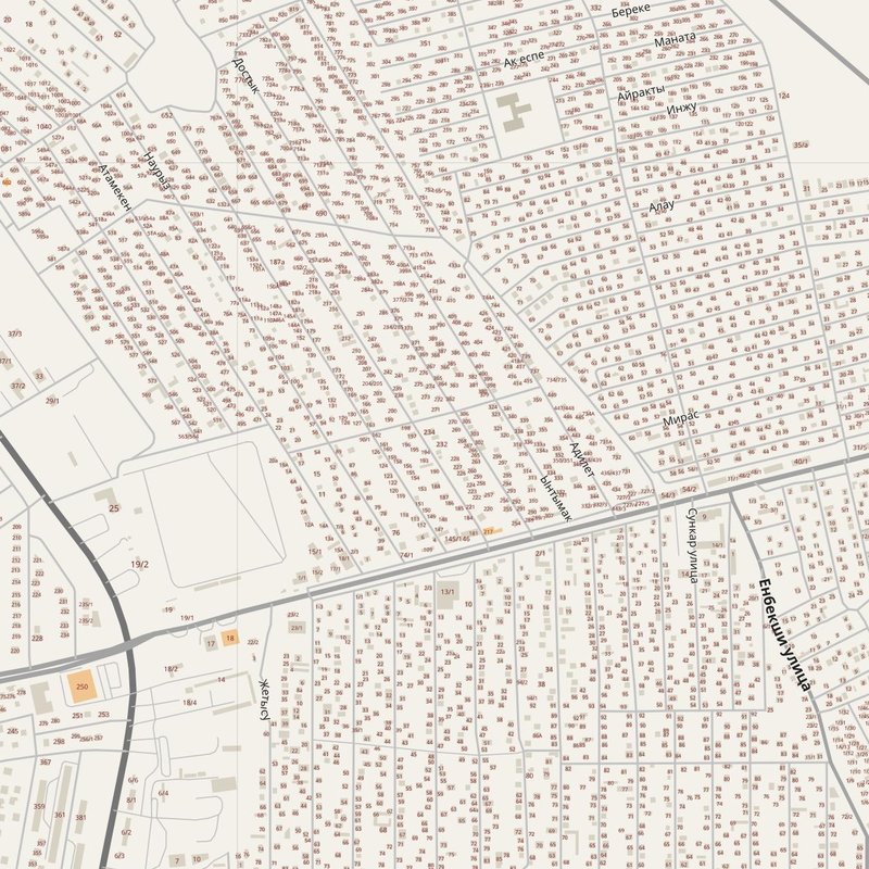 Aktau street map with house numbers — printable address map PDF, Kazakhstan
