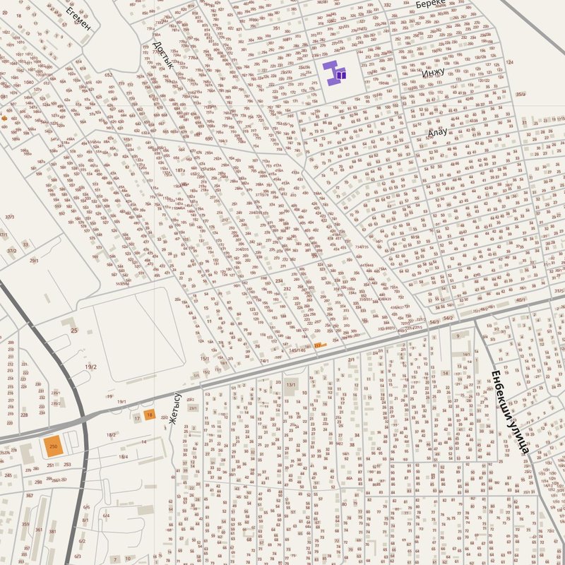 Aktau map with house numbers, hospitals, police and fire stations — printable PDF, Kazakhstan