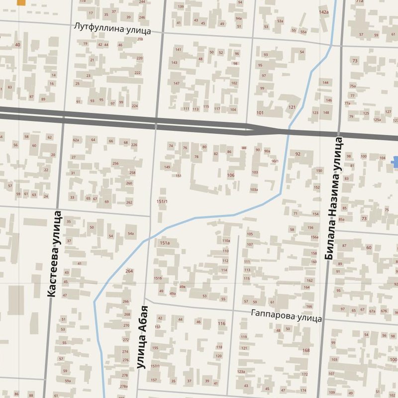 Zharkent map with house numbers, hospitals, police and fire stations — printable PDF, Kazakhstan
