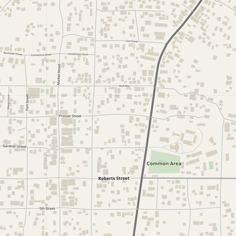 Buchanan street map with house numbers — printable address map PDF, Liberia