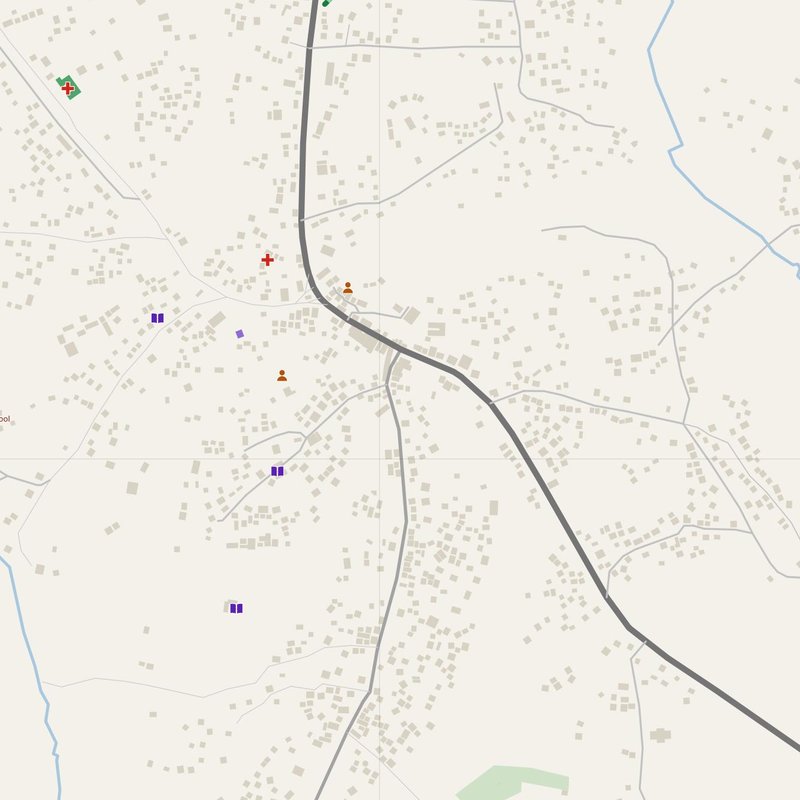 Foya Kamara map with house numbers, hospitals, police and fire stations — printable PDF, Liberia