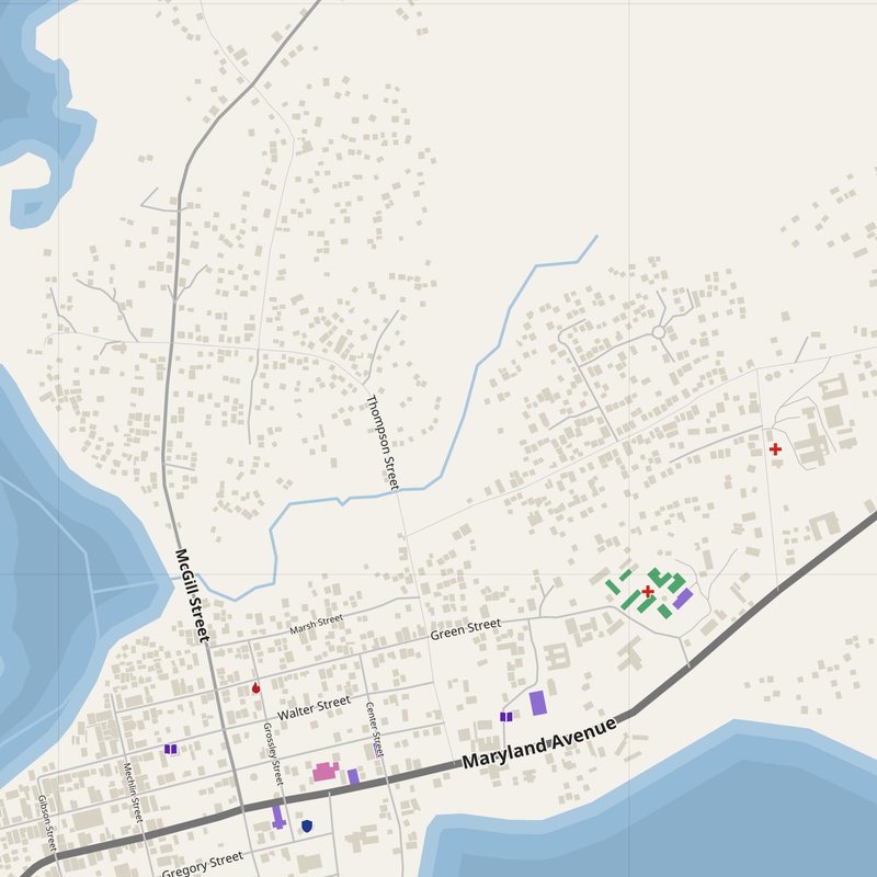 Harper map with house numbers, hospitals, police and fire stations — printable PDF, Liberia